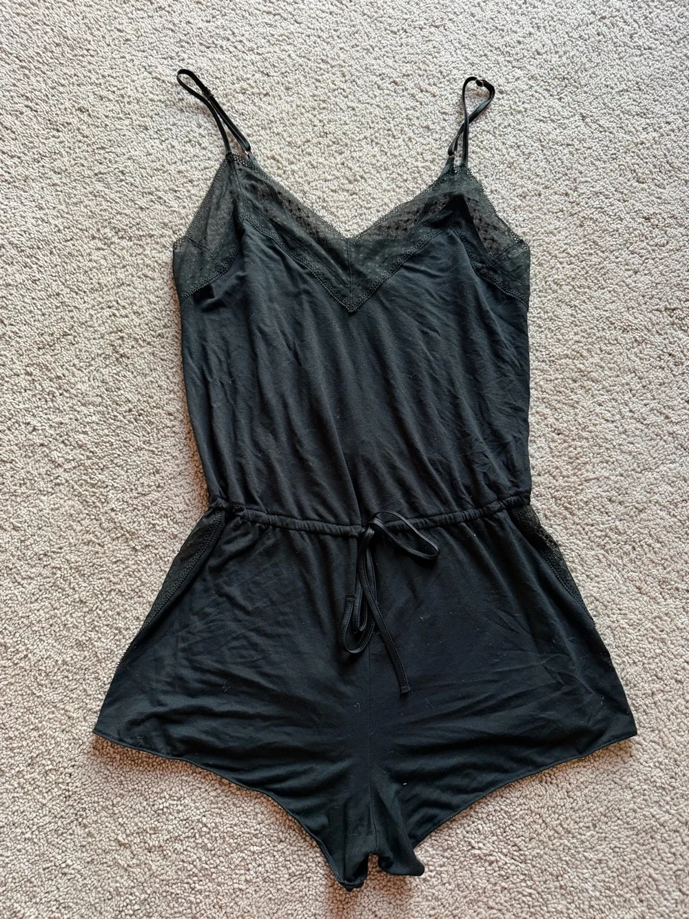Victoria’s Secret Lace-Trim Black Romper Sleepwear - Women's Intimates